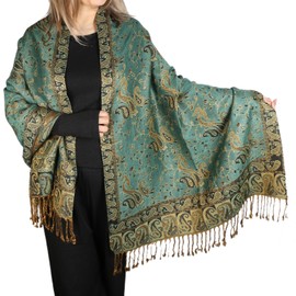 TZ Promise Women Paisley Pashmina Shawl Wrap Colorful Pattern Rave Winter Oversized Scarf