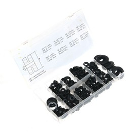 180 pc Rubber Grommet Assortment Rubber Grommets Line Gap Seal Black Set of 12