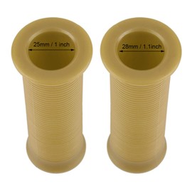 Motorcycle grips, pair, 1 inch 25 mm, universal motorcycle vintage TPU handlebar grips (sauce yellow)