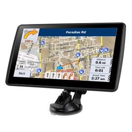 7'' GPS Navigation for Car, Truck, RV – HD Touchscreen Sat Nav with 2025 USA Canada Mexico Maps, Lifetime Free Updates, Voice Directions, Speed & Traffic Alerts, Route Planning for All Vehicles