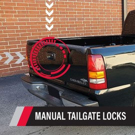 POP & Lock – Manual Tailgate Lock for Chevy Silverado and GMC Sierra, Fits 1999 to 2007 Models, Anti Theft, Truck Tailgate Lock Replacement, Easy to Install, Made in The USA (Black, PL1100)