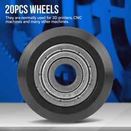 20pcs V-Shape Groove Wheel - 5mm Bore 625 Bearing Pulley Accessories - POM Material - for CNC 3D Printer