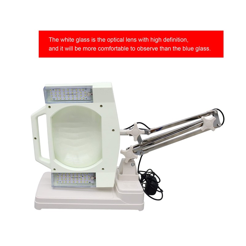 LGXEnzhuo 5X HD Bench-top Magnifier Lamp 110V Table Magnifier LED