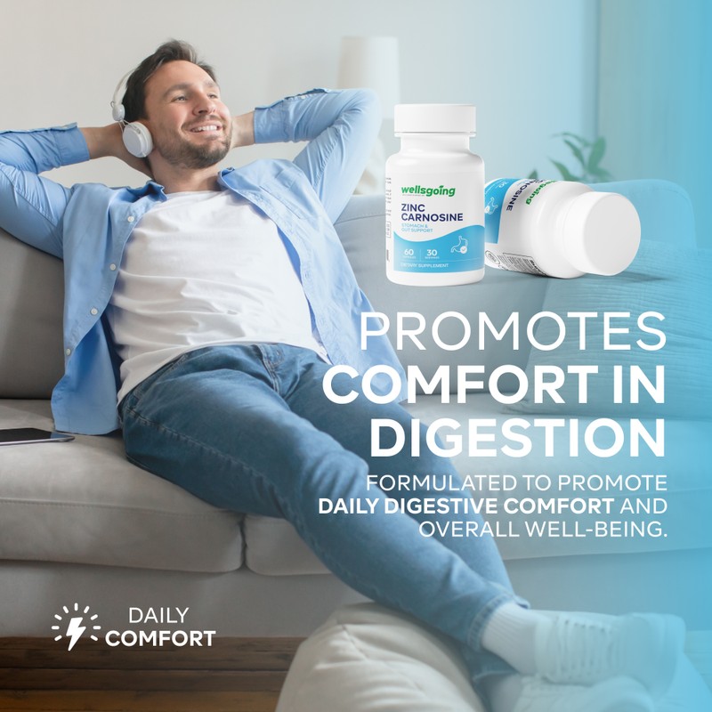 Wellsgoing Zinc Carnosine 75mg – Gut Lining & Stomach Support