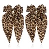 Mabor 2Pcs Leopard Print Hair Bow Clips with Long Tail