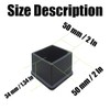 12Pcs 2"x2" (50mmx50mm) Square Rubber Chair Leg Tips Caps, Table