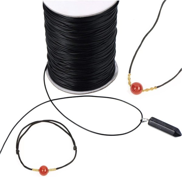 1.5mm/ 100 Yards Black Nylon Rope Weave Bracelet Making Lift Shade Cord ， Blind Shade Mini Blind Cord Replacement String for Braided Necklaces,Gardening Plant and Crafts，Wind Chime Rope Replacement