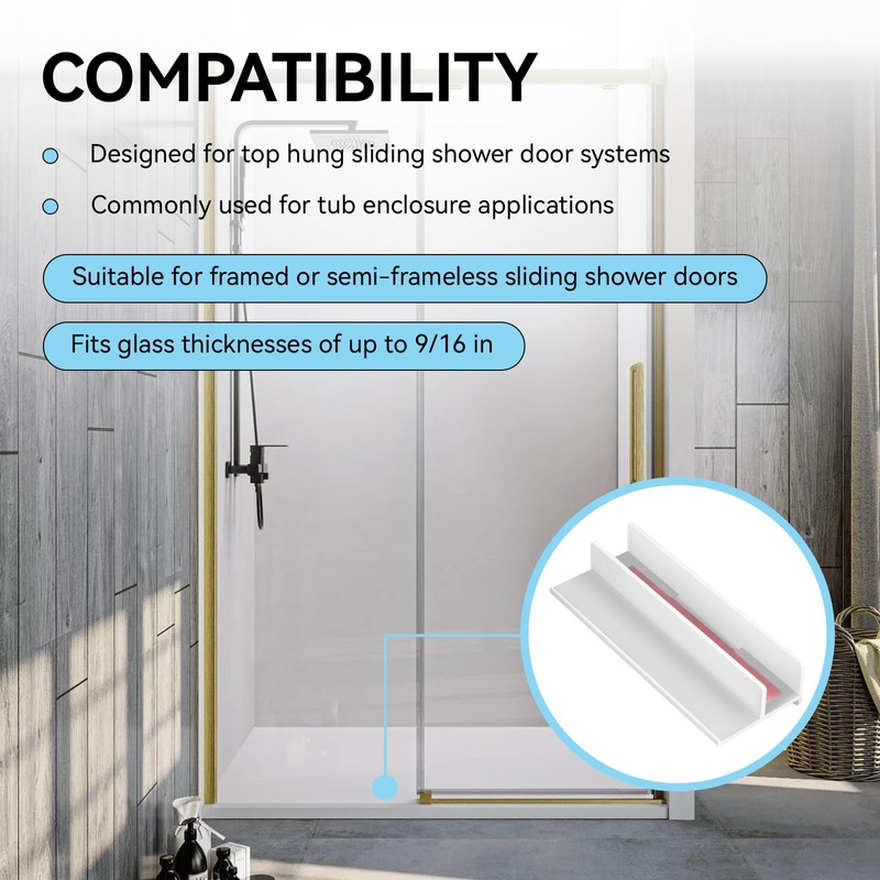 M6221 Sliding Shower Door Bottom Track Guide, 5/8 in. Channels,