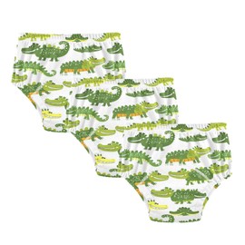 Cartoon Green Crocodile Training Underwear Toddler Cotton Training Pants 2t-5t Reusable Potty Training Underwear for Boys Girls