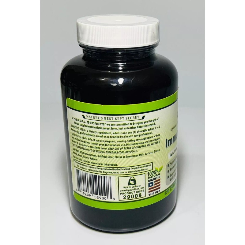 Herbal Secrets Immune Support 120 Chewable Tablets Berry Flavor