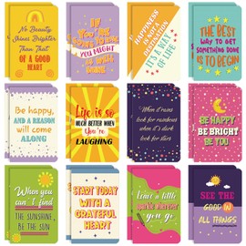 Zonon 24 Pcs Mini Colorful Notebooks, Funny Motivational Journals Notepads Inspirational Notepads Small Pocket Notebook for Kids Teacher School Office Gift Bulk Prizes Travel Supplies(Cute Style)