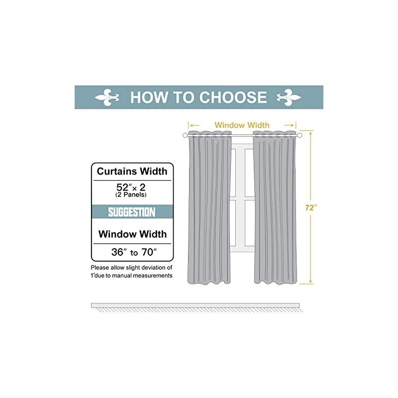 ChrisDowa Cortinas 100 opacas para recámara con forro negro, 2