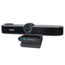 Tenveo 4K Webcam with Built-in Microphone and Speaker, 5x Digital Zoom, AI Face Recognition, 80° Wide Angle, USB & Type-C Connection, Privacy Cover Included, Compatible with Conference/Classroom/Home
