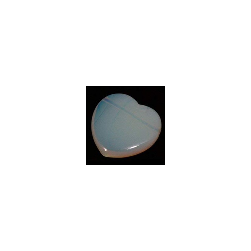 Side Drilled Opalite Hearts - 40mm - Single Crystal Heart