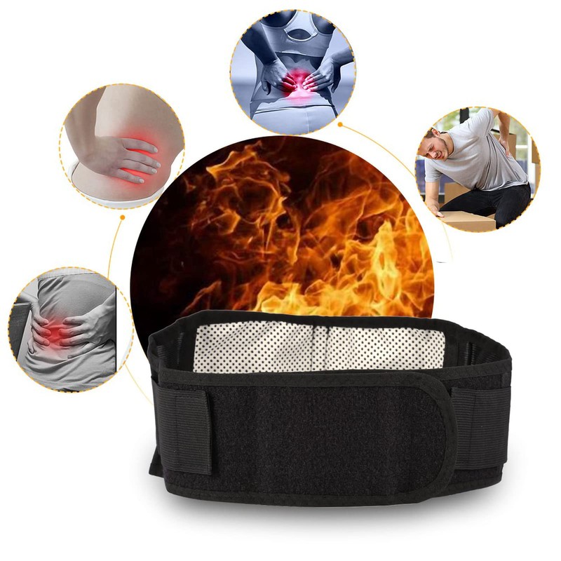 Tourmaline Self-Heating Magnetic Therapy Black Waist Protection Belt Lumbar Support