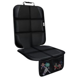 Meolsaek Car Seat Protector for Child Car Seat, Durable 600D Fabric Waterproof Car Seat Cover with Thick Pad Non-Slip Backing，No Imprints (Thicker Black-1pc)