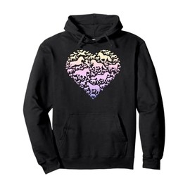 Colorful Cute Hearts Shape Silhouette Lover - Animal Horse Pullover Hoodie