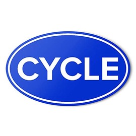 Meister CYCLE Anti-UV Vinyl Car Bumper Sticker - Euro Oval Decal - Blue