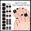 WOKOTO Semi Cured Gel Nail Strips For Toenails, 16 SIZE