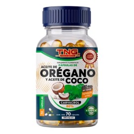 Aceite Orégano Y Coco 500mg 70 Cápsulas - Tng Naturista                                                                                               