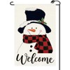 Winter Snowman Welcome Garden Flag 12x18 Inch Vertical Double Sided