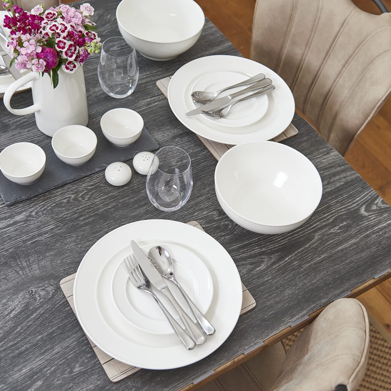 MIKASA Satin Symmetry Cutlery Set, Stainless Steel, 16 Pieces, Service