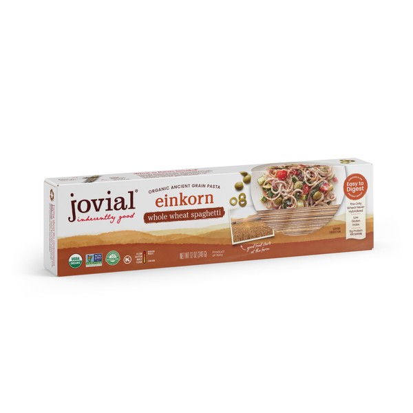 Jovial Pasta de trigo integral 100% orgánica, espaguetis, 12 oz
