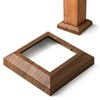 AJOVW 4Pcs (5.5" Post/8.7" Base) 6x6 Walnut Aluminum Post Base