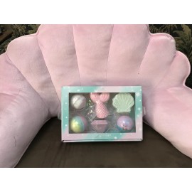 JUSTICE BATH BOMBS MERMAID SHIMMER GLITTER EMOJIS SET OF 6 SCENTED!! - Mermaid