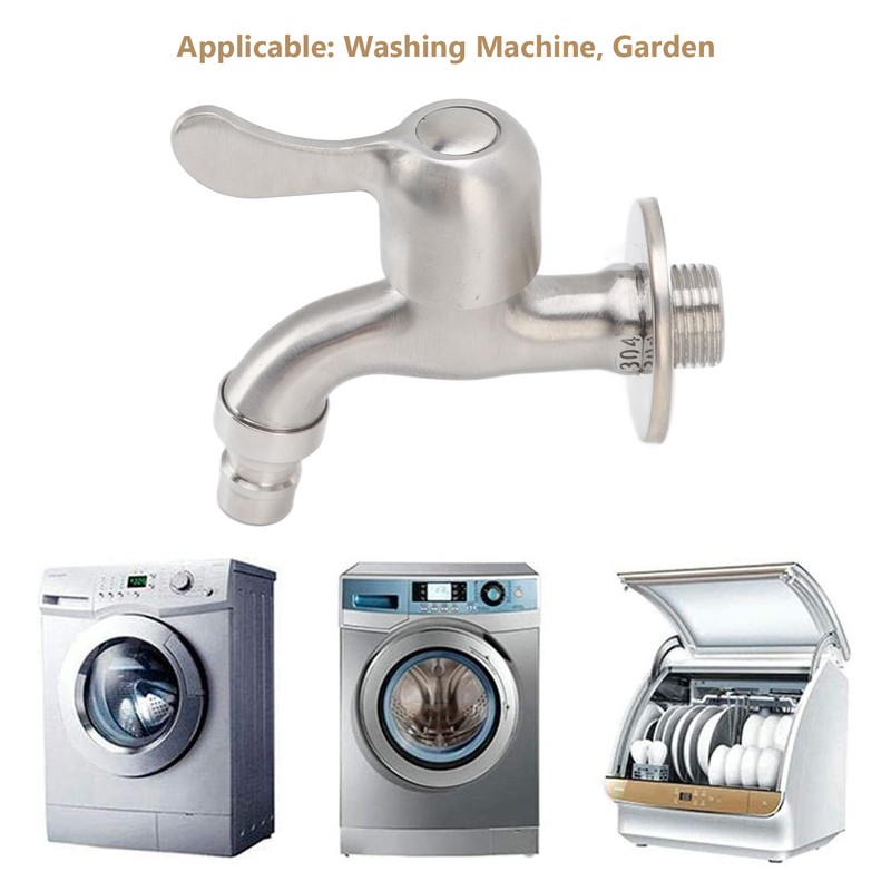 G1/2 Washing Machine Tap Leakage Proof Cold Water Stainless Steel