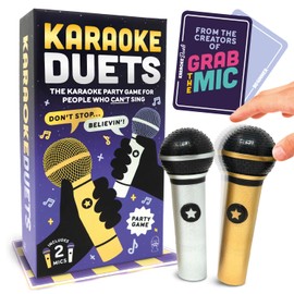 Grab The Mic Creators Bring You Karaoke Duets – 2 Mics, 2 Singers, Hilarious Singing & Chaos – Party Game for Adults, Families & Game Night (2–10 Players, 150 Cards, 300 Lyrics)