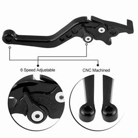 Eacam Motorcycle Scooter Modification Double Disc Brake Lever, Premium Quality Aluminum Alloy, Fits for Most Motorcycles, for GY6 Xmax 400, CNC Machined, Dual Disc Brake Lever (Black)