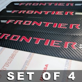 Advanced Trims 4Pcs RED Car Threshold Strip Door Plate Sill Scuff Cover Sticker NISSAN FRONTIER