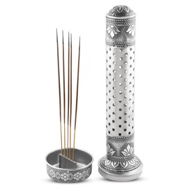 KSJONE Steel Incense Holders for Sticks, Incense Stick Holder with Ash Catcher, Meenakari Work, Incense Burner Holder, Home Decor, Yoga, Spa