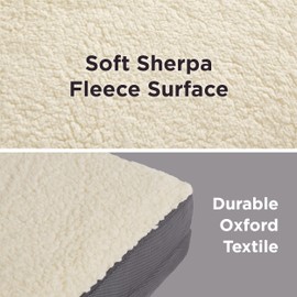 Lesure Dog Bed Cover - Extra Large Dog Bed Washable Removable Cover, Replacement Cover for Orthopedic Pet Mad Beds, 44x32x4 Inches Grey