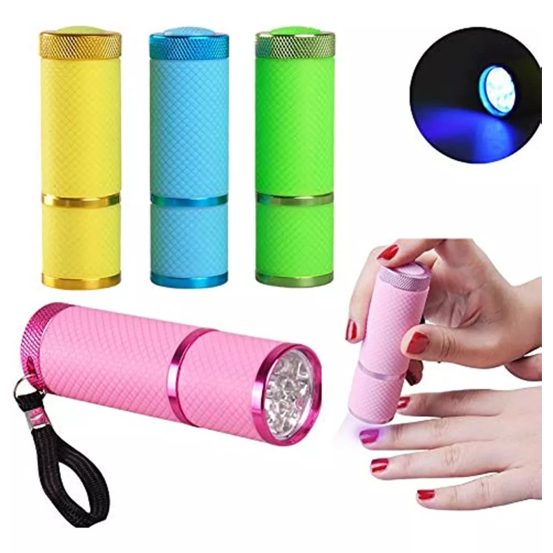 Rocutus 4 Piezas Mini Linterna Led Uv Lámpara Para Uñas