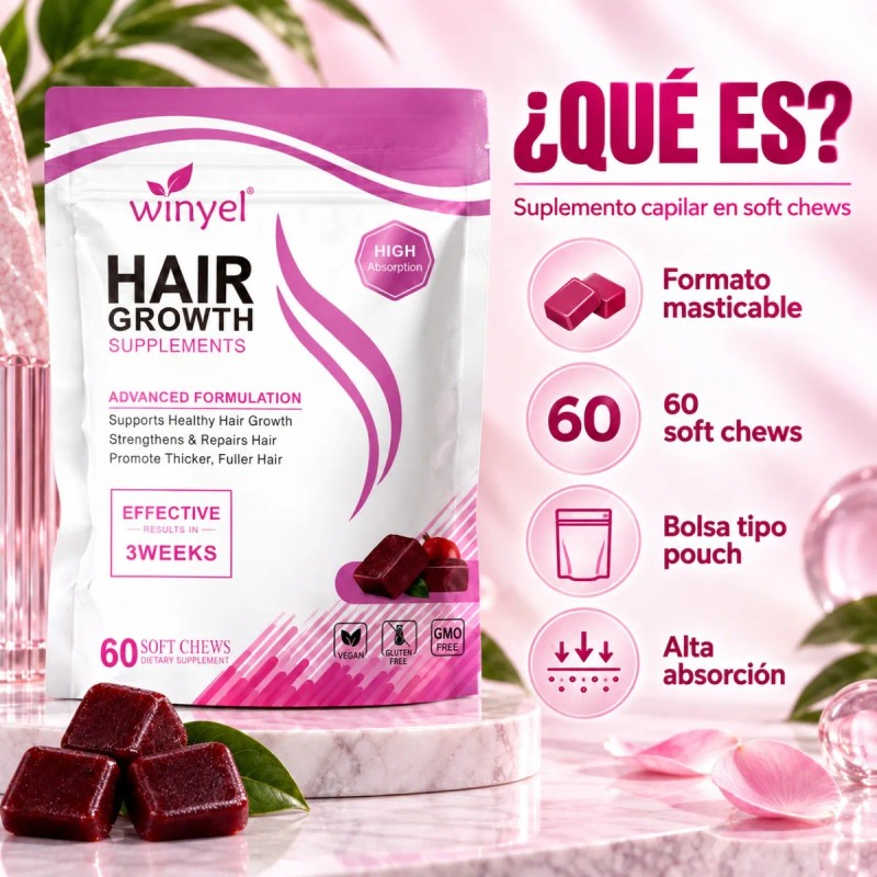 Suplemento Para Crecimiento Del Cabello 60 Soft Chews Winyel