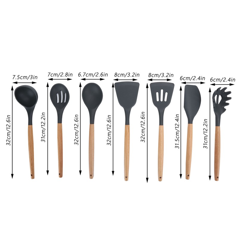 9Pcs set Silicone Kitchenware Kit NonStick Cooking Utensils Baking Tool