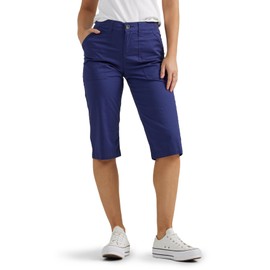 Lee Women's Ultra Lux Comfort with Flex-to-Go Utility Skimmer Capri Pant, Medieval Blue, 16