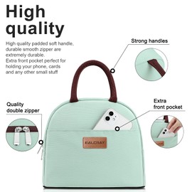 BALORAY Lunch Bag for Women Men Insulated Lunch Box for Adult Reusable Lunch Tote Bag for Work, Picnic or Travel (Mint Green)