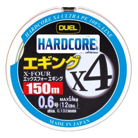 Duel H3284 Hardcore PE Line No. 0.6 HARDCORE X4 Squigging 49.2 ft (150 m) No. 0.6 32.8 ft (10 m) x 3 Color Marking System