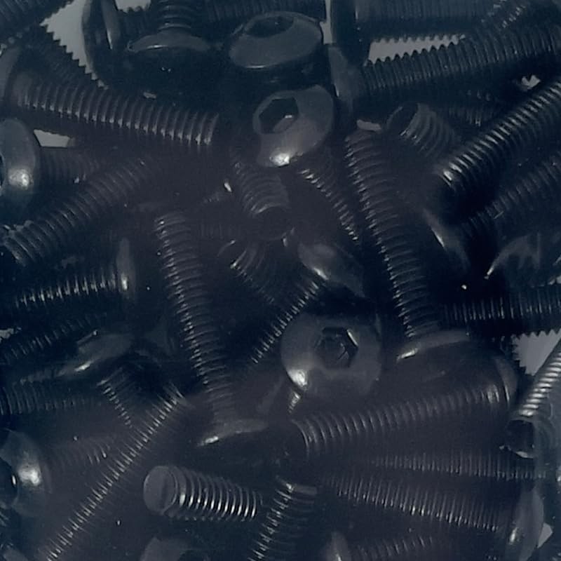 200pcs M3x12mm Black Round Head Hex Socket Key Bolts Alloy