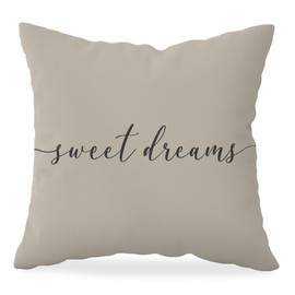 HONLUNG Sweet Dreams Throw Pillow Covers,Bed Decorative Pillows Covers, 18x18 Pillow Cover,Farmhouse Home Decor for Couch Bed Bedroom (Brown)