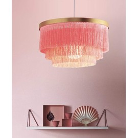 Saimmaa Romantic Tassel Pendant Lighting Chandeliers Creative Modern Ceiling Lights 3 Tiers in Pink