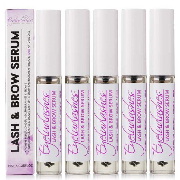 Lash and Brow Serum 10 ml Nourishing Lash Growth Lash Lift Brow Lamination Aftercare Natural Oils (Castor Oil/Sweet Almond Oil/Vitamin E Oil) Vegan Client Retail 100% Natural Eyeluv Lashes
