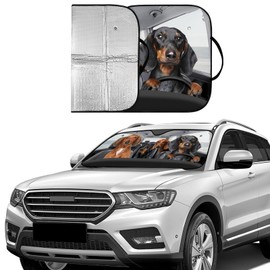 Car Windshield Sun Shade, Wear-Resistant Black Tape, Foldable, Visor Protector for Car Sedan Truck SUV Accessories 54" L x 27.6" W