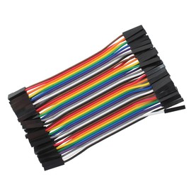 bociloy 40pcs 10cm Dupont Wire Female to Female 40pin Breadboard Jumper Wires Multi-Color Ribbon Cable Line Connector