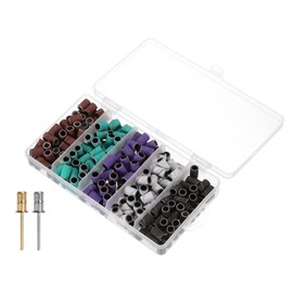 HARFINGTON 250pcs Sanding Bands for Nail Drill, 80#,120#,180# Grit Sanding Band with 6mm Mandrel, Drill Bits Nail Tech File for Acrylic Gel Nail Shaping Polishing