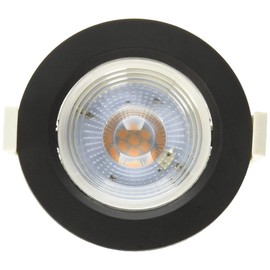 Tecnolite Lámpara LED Empotrado, Lámpara LED Empotrable, 7W, Color Negro, Luz Cálida 3 000 k, Downlight