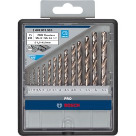 Bosch 2607019926 13-Piece Robust Line Metal Drill bit Set HSS-Co, Gold